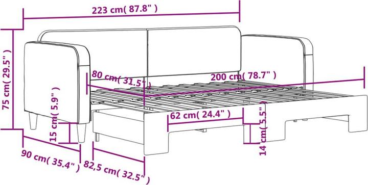 Produktbild vidaXL ausziehbares Tagesbett