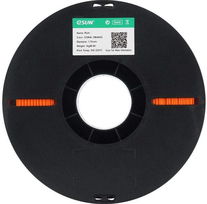 Produktbild eSUN Filament PLA+ High Speed Korall Orange 1.75mm 1000g (PLA, 1.75 mm, 1200 g)