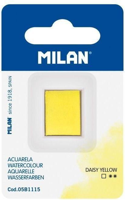 Gänseblümchengelbe MILAN-Aquarellfarbe in Würfeln (Jaune pâquerette)