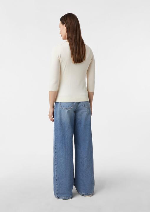 Produktbild Comma Strickpullover Gerippter Feinstrick-Pullover im Slim Fit (44)