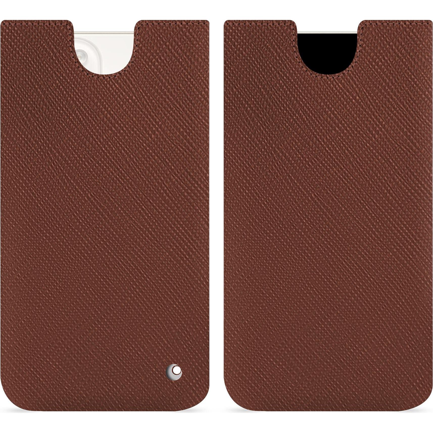 Noreve Lederschutzhülle (Apple iPhone 15 Plus), Smartphone Hülle, Braun