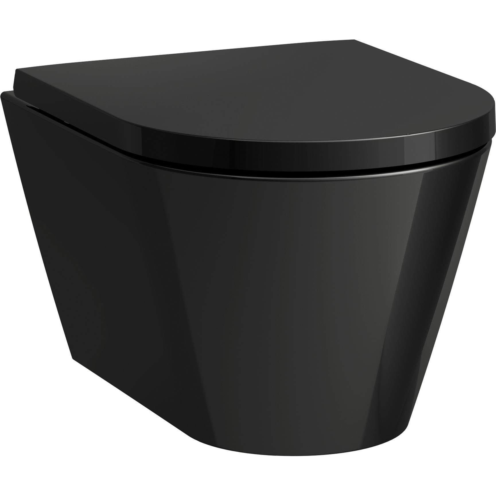 Laufen, Toilette + Bidet, Wand-WC COMPACT KARTELL spülrandlos, Tiefspüler schwarz