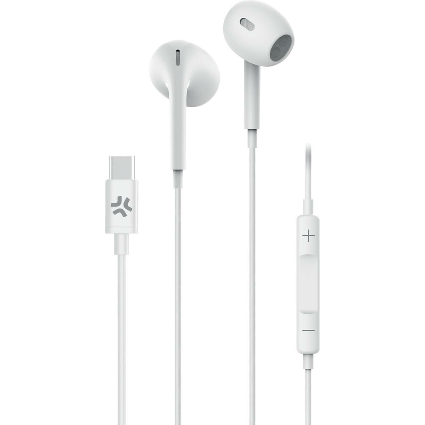Celly Bianco Up1300typec - Usb-C Stereo Wired Earphones (Cablato), Cuffie,