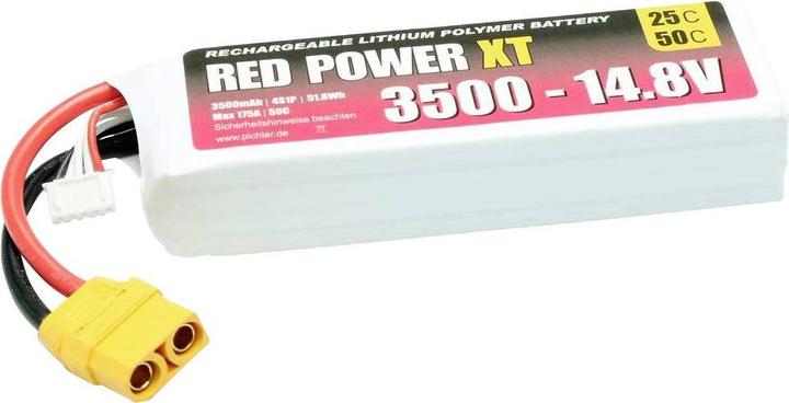 Image du produit Red Power RD XT 3500 S4 - Paquet de batteries, Li-Polymer, 14,8 V, 3500 mAh - Batterie - 3.500 mAh (14.80 V, 3500 mAh)