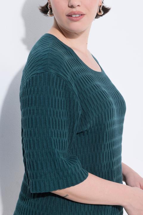 Produktbild Ulla Popken Pullover, Strukturstrick, Rundhals, Halbarm (62)