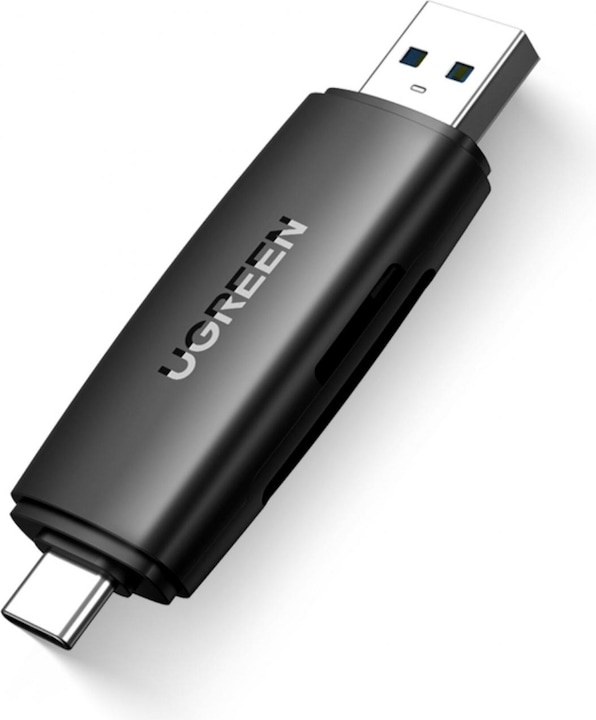 Actual product image Ugreen CM304 USB + USB-C Adapter Card Reader SD + microSD (black) (USB-C)