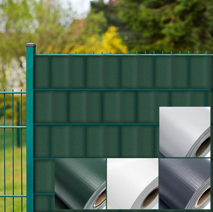 Produktbild Wiltec Sichtschutz Streifen 35mx19cm PVC 650g/m² 20 Clips Zaunfolie Zaunschutz (3500 cm)
