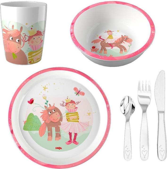 Actual product image Haba Kindergeschirr-Sets 6-tlg. Geschirr-Set - Prinzessin & Pferd