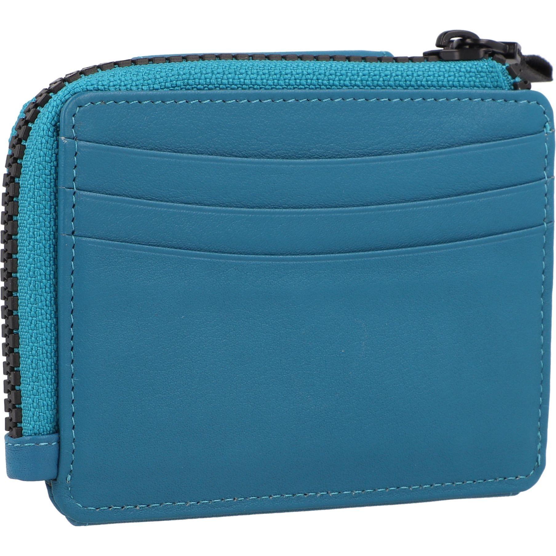 Thumbnail - Braun Büffel, Portemonnaie, Capri Kreditkartenetui RFID Schutz Leder 11 cm, Blau