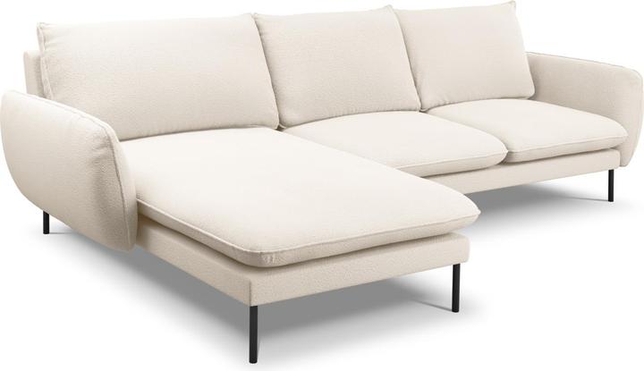 Actual product image Cosmopolitan Design Boucle Left Corner Sofa, "Vienna", 5 Seats, Beige, 255x170x95 Made in Europe (Corner sofa)