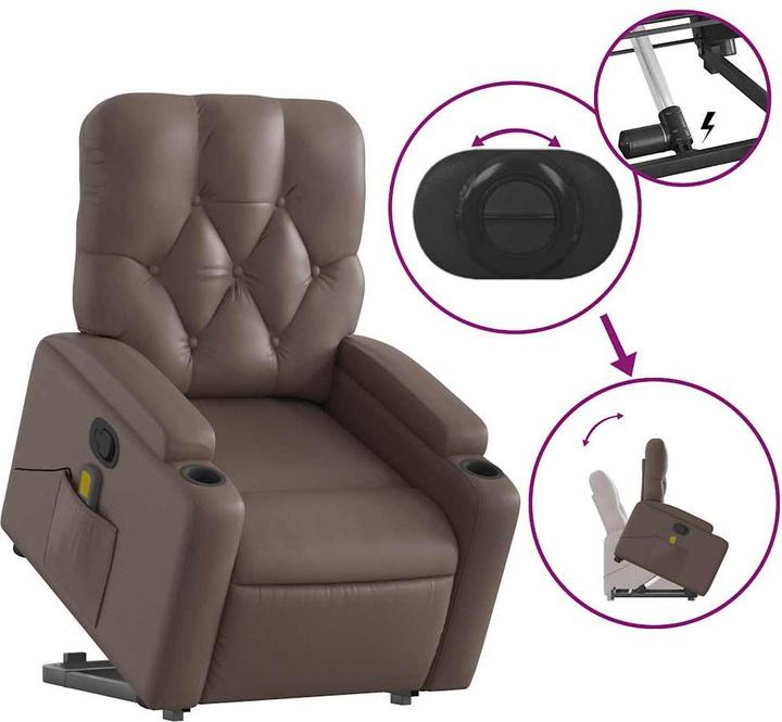 Immagine prodotto vidaXL Poltrona massaggiante con aiuto in piedi in finta pelle