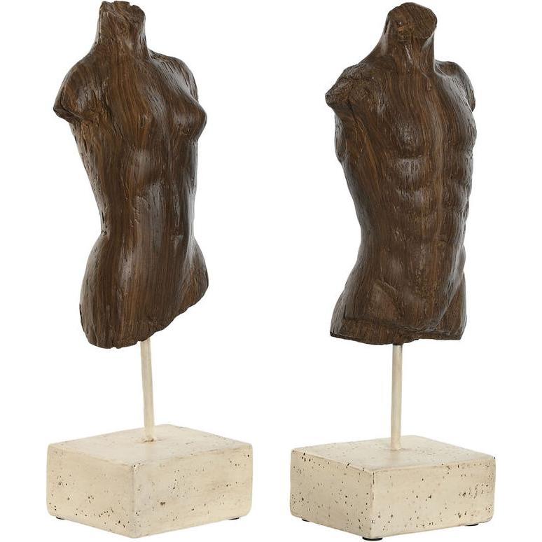 Esprit, Deko Objekt, Deko-Figur Home Weiss Hellbraun Büste 9,5 x 8 x 31 cm (2 Stück)