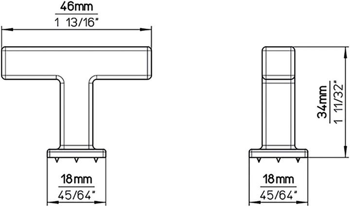 Actual product image Siro Knopf L= 46 mm Schwarz matt