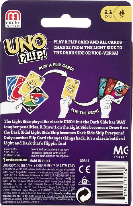 Immagine prodotto Mattel Games Uno Flip (Multilingue, 2 - 10 Giocatori)