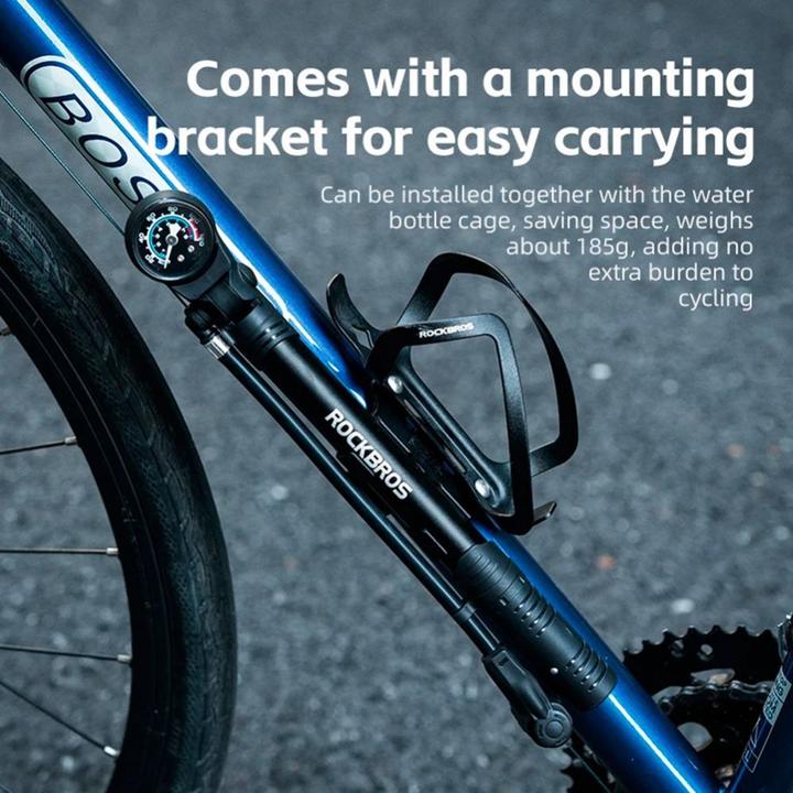 Produktbild Rockbros 42310006001 Fahrradpumpe mit Manometer – Schwarz