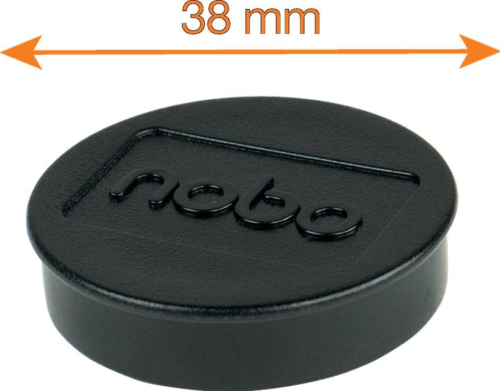 Actual product image Nobo Holding magnet Ø 3.8 cm 4 pieces, Black (4 x)