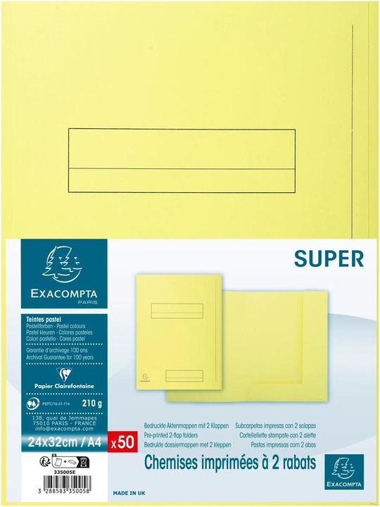 Image du produit Exacompta Fardes de classement - Couvertures de dossiers (A4, 50x)