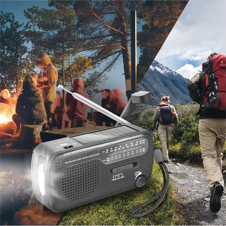 Immagine prodotto LogiLink Radio a manovella con dinamo (VHF, MW, KW)