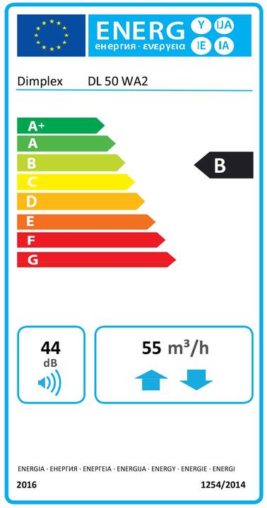 Energielabel Dimplex Decentrale ventilatie-eenheid DL 50 WA2