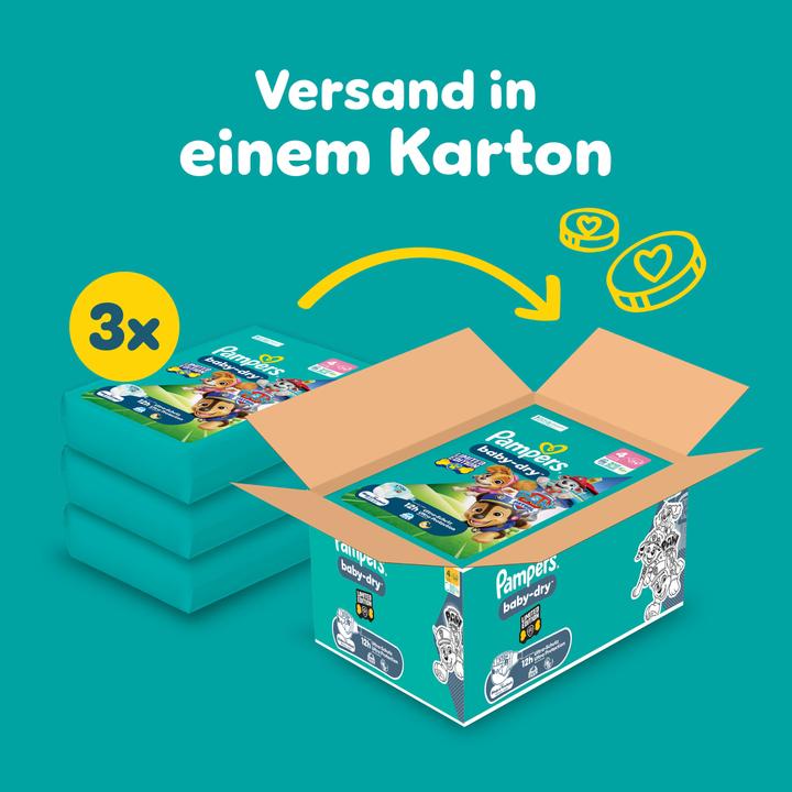 Image du produit Pampers Baby-Dry Paw Patrol édition limitée (Taille 4, Pack mensuel, 222 pcs)