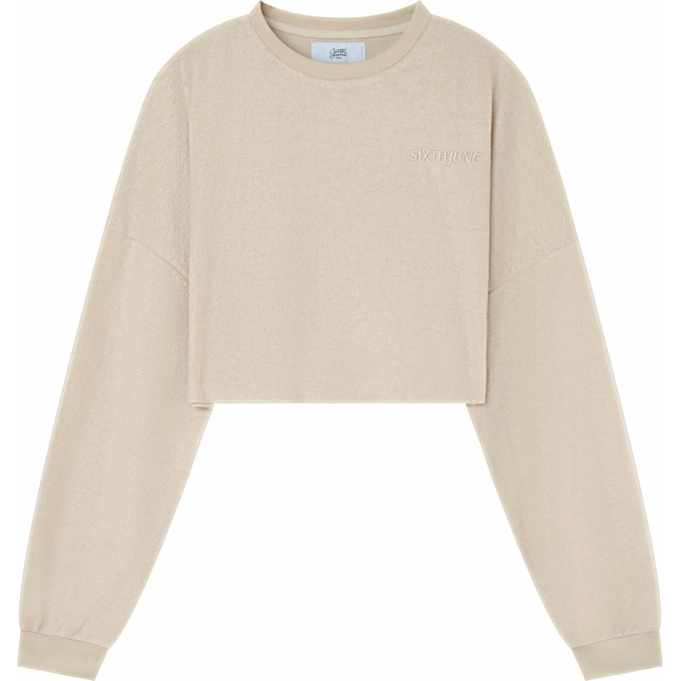 Sixth June, Damen, Pullover, sweatshirt daen towel, Beige, (M)