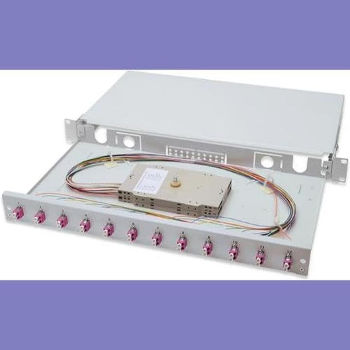 Productafbeelding Digitus Uitbreidbare glasvezel - splitterbox 1U Uitgerust met 12xLC duplex incl. M 25 schroefsplicecassette