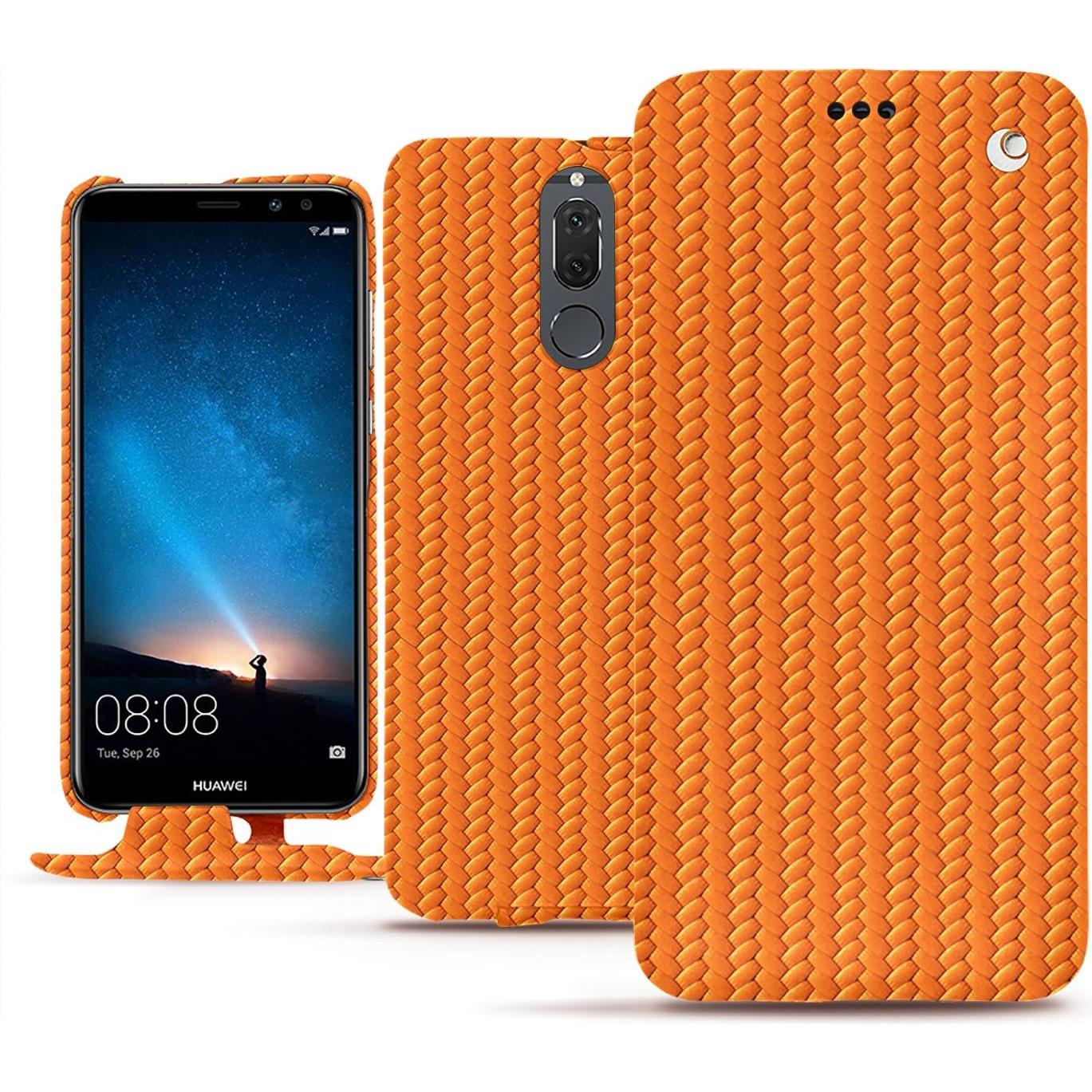 Noreve Lederschutzhülle vertikal (Huawei Mate 10 Lite), Smartphone Hülle, Orange