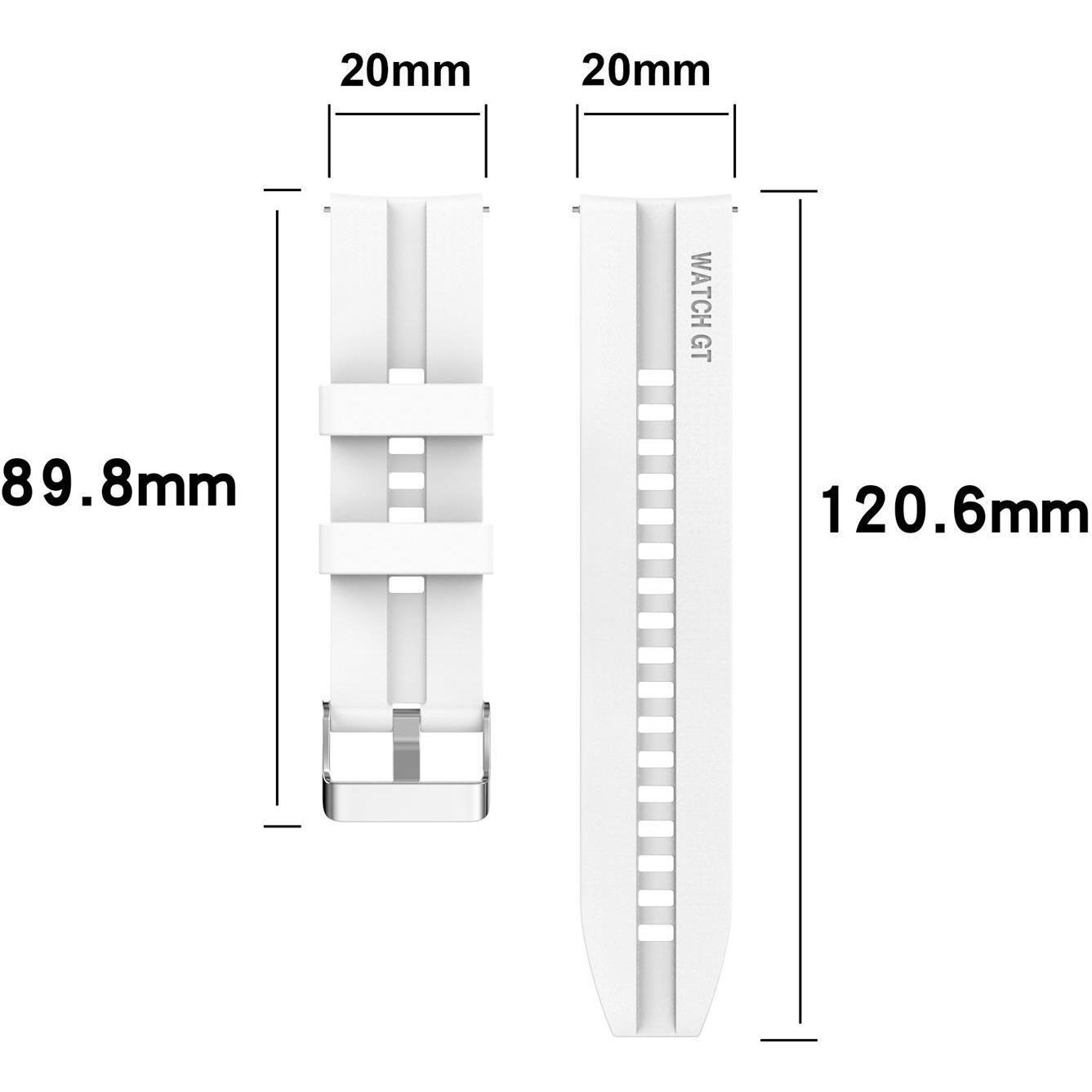 Thumbnail - Cadorabo Smartwatch Armband (20 mm, Silikon), Uhrenarmband, Weiss