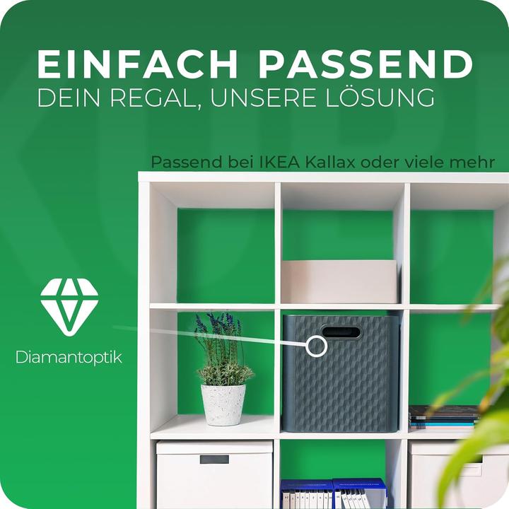 Produktbild Novaliv 6X Box 30x30x30 cm Kunststoff Boxen für Kallax Regal Körbe 30x30 Aufbewahrungsbox als Schran (30 x 30 x 30 cm, 25 l)