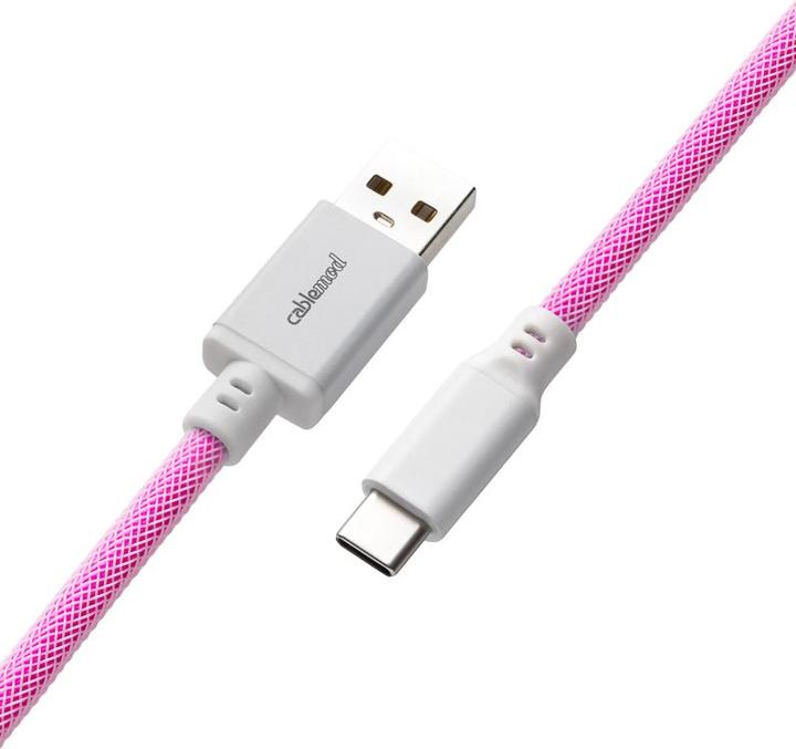 Immagine prodotto CableMod Pro Coiled Keyboard Cable USB-C to USB Type A, Strawberry Cream (1.50 m, USB 2.0)