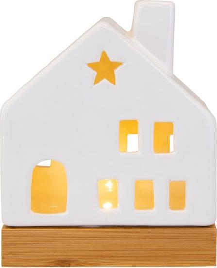 Produktbild MICA Living Keramik-Haus mit LED-Beleuchtung - ca. 11,5 x 6,5 x 14 cm