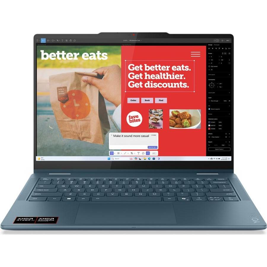 Lenovo Yoga 7 2-in-1 14AKP10 Copilot+ PC AMD Ryzen AI 5 340 Hybrid 14" - 512 GB - 16 GB, Pezzo di ricambio notebook, Turchese