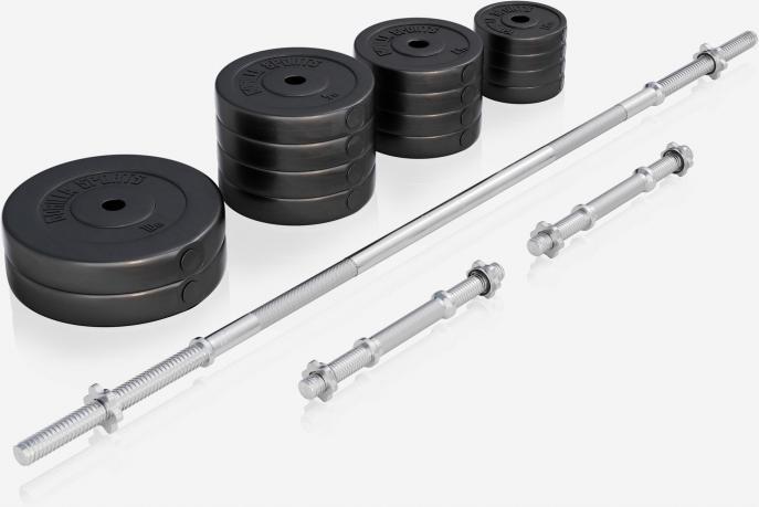 Immagine prodotto Gorilla Sports Set di bilancieri da panca per pesi in plastica 38kg-70kg