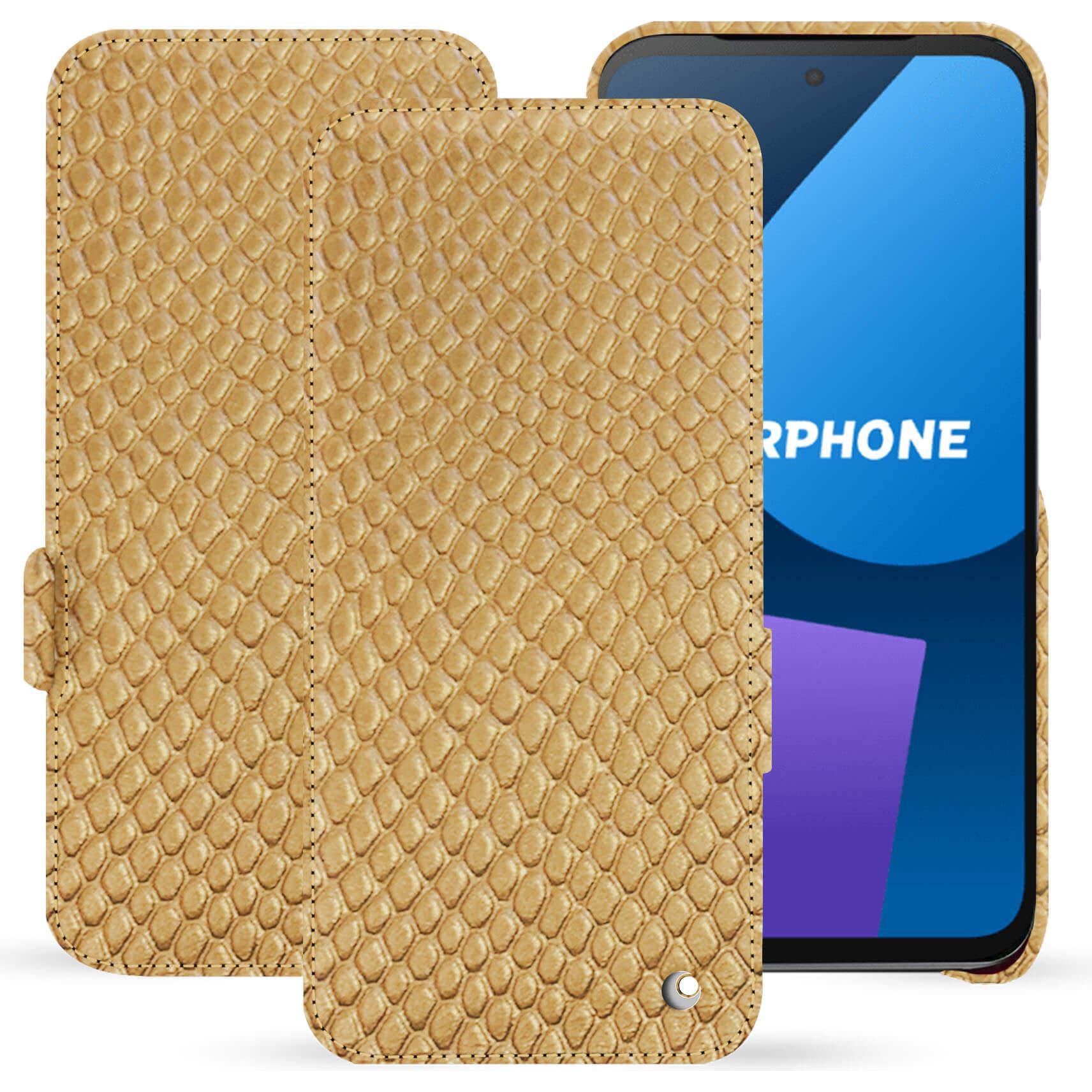 Noreve Lederschutzhülle horizontal (OnePlus 5), Smartphone Hülle, Beige