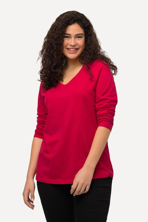 Produktbild Ulla Popken Shirt, Slim, V-Ausschnitt, Langarm (62)