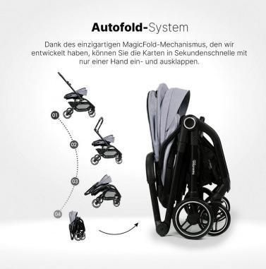 Actual product image Hamilton by yoop T1 Grau – Premium Buggy mit MagicFold™ 360Grad drehbar