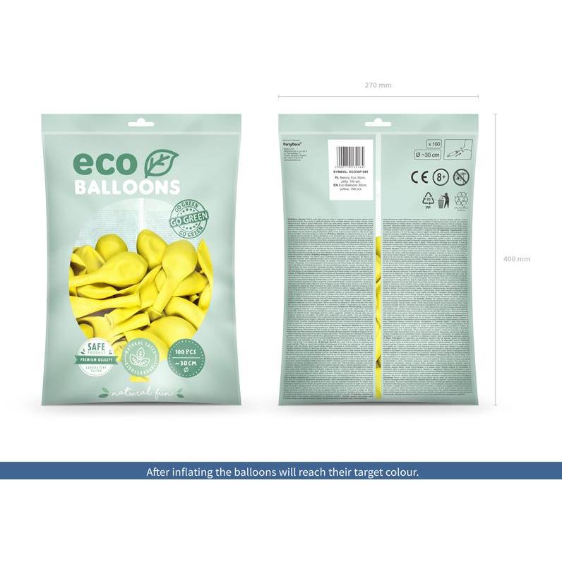Thumbnail - Partydeco Eco Balloons 30cm pastel, yellow (1 pkt / 100 pc.)