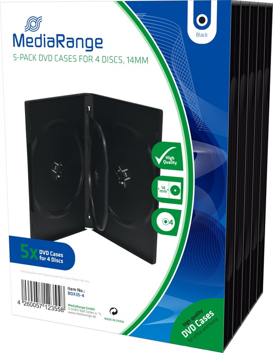 Immagine prodotto MediaRange Manicotti di ricambio per DVD, per 4 supporti DVD, 5 pezzi