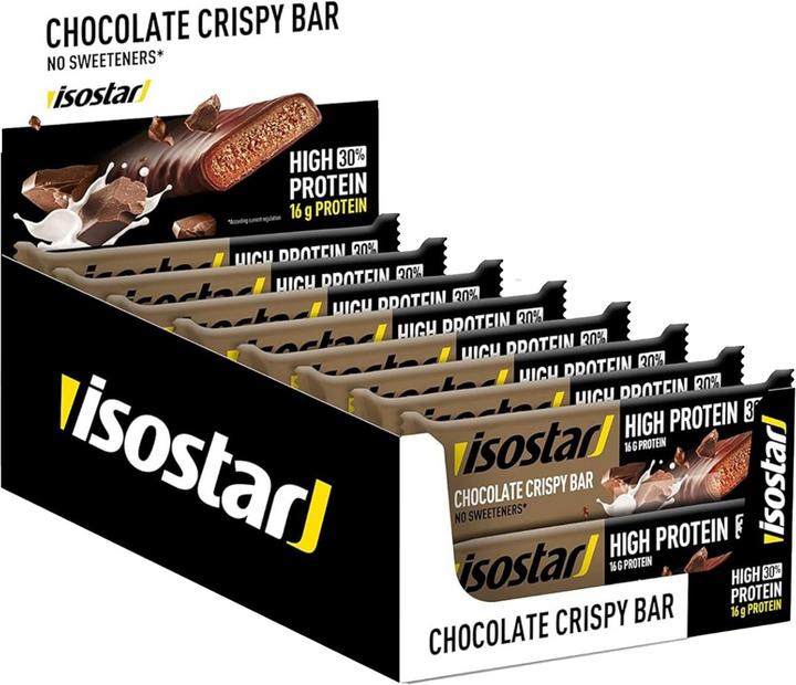 Image du produit Isostar Barre croustillante au chocolat 30% hyperprotéiné, 16 x 55g (16 pcs, 55 g)