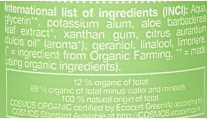 Nährwerte und Zutaten Urtekram Aloe Vera Deokristall Roll-On Bio (Roll-on, 50 ml)