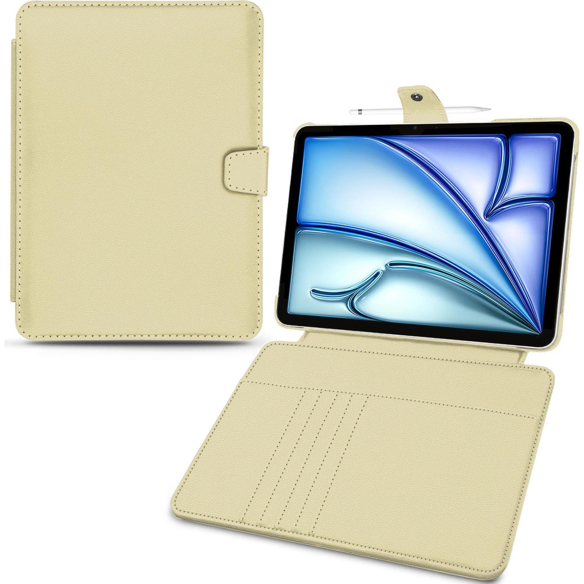 Noreve Lederschutzhülle Wallet (iPad Air 2022 (5. Gen), iPad Air 2020 (4. Gen)), Tablet Hülle, Beige