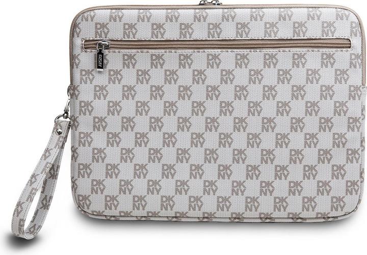 Produktbild DKNY PU Leather Checkered Pattern and Stripe Laptop Sleeve 13/14" Beige (14")