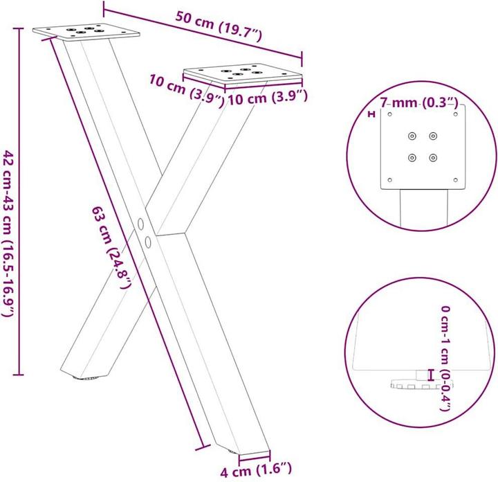 Actual product image vidaXL Couchtischbein