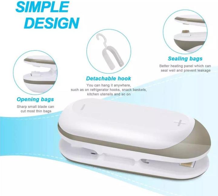Actual product image PhoneLook Mini scelleur électronique de sacs en plastique scellage à chaleur d'emballages ouverts