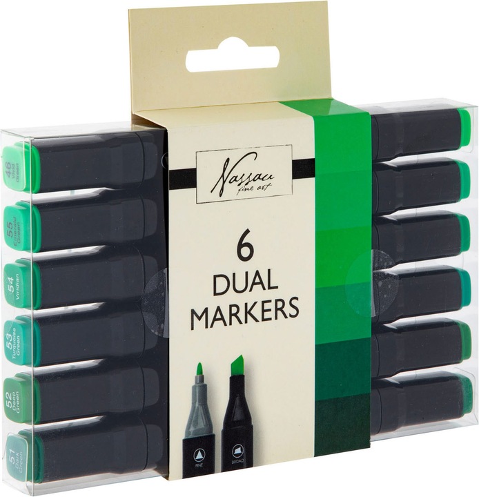 Actual product image Art Sensations Nassau Dual Tip Marker Green, 6pcs.
