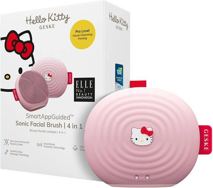 Actual product image Konjac Sponge Szczoteczka soniczna do czyszczenia twarzy 4w1 Geske z Aplikacją (Hello Kitty różowy)