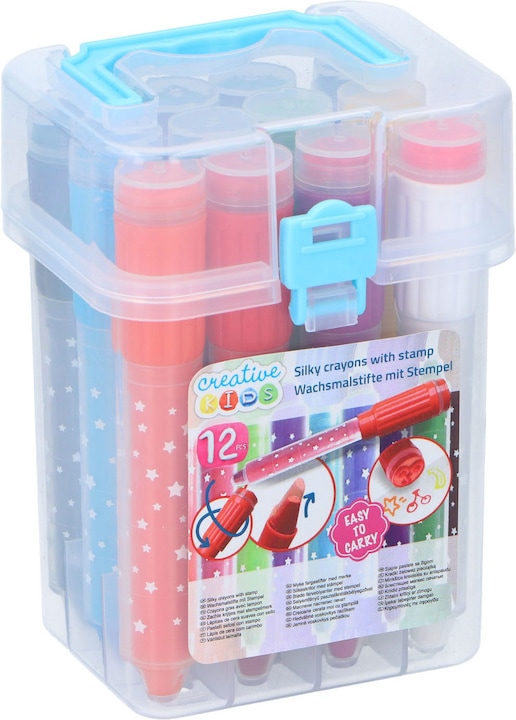 Actual product image Creative kids Wax crayon with stamp (Multicoloured, 12 x)
