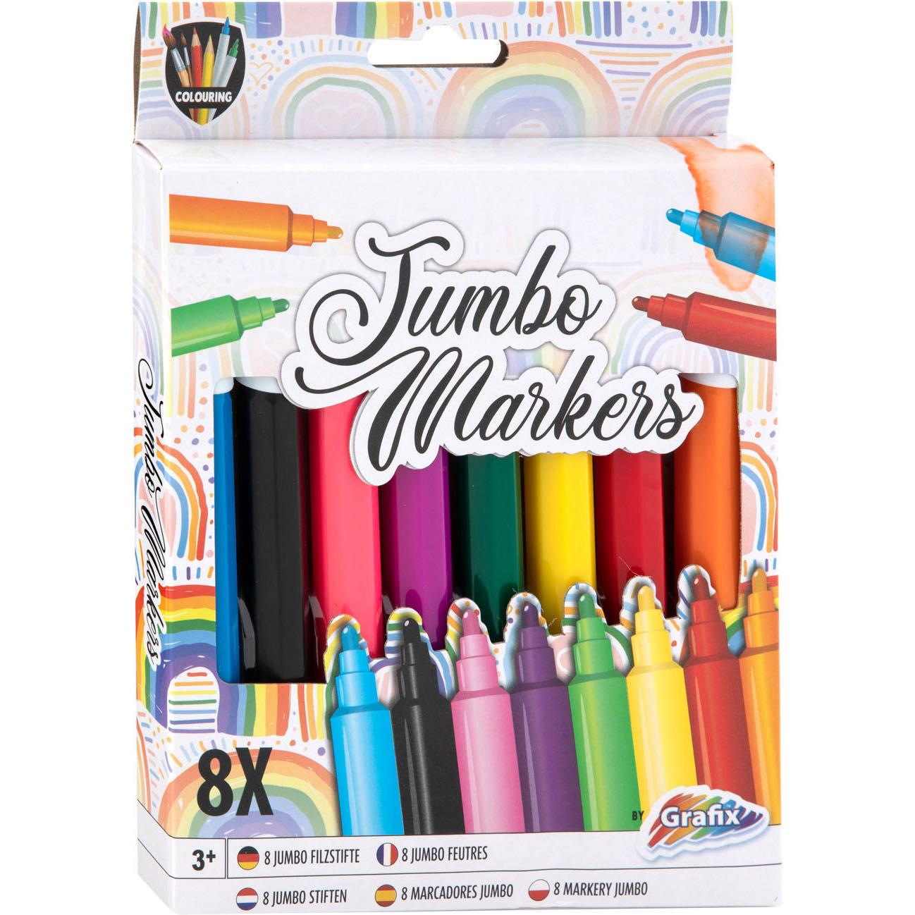 Grafix, Malstifte, Jumbo -Marker, 8Stk. (8 x)