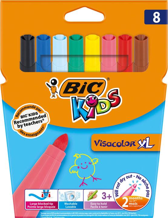 Immagine prodotto Bic Visacolor XL per bambini, 8 pezzi. (8x)