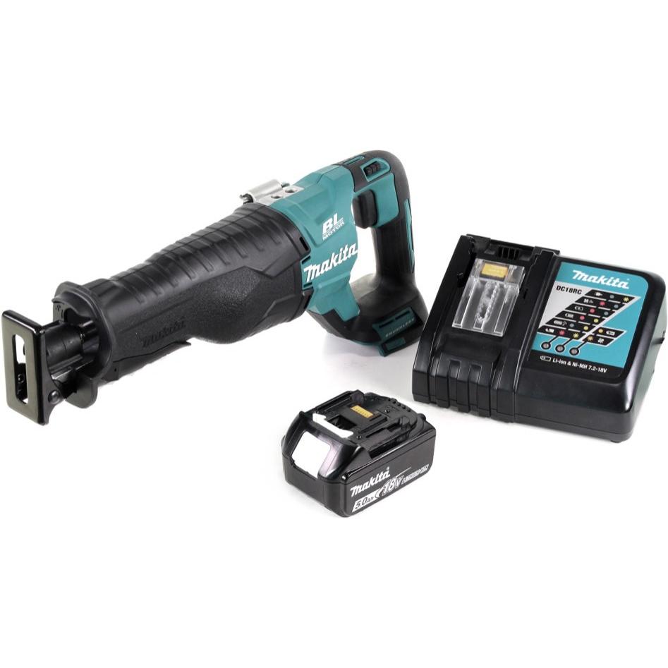 Thumbnail - Makita, Säbelsäge, DJR 187 RT1 Akku Reciprosäge 18 V Brushless Säbelsäge + 1x 5,0 Ah Akku + Ladegerät
